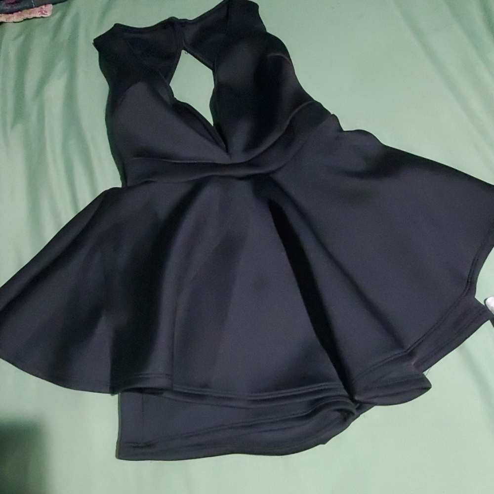 Black Romper With Open Back